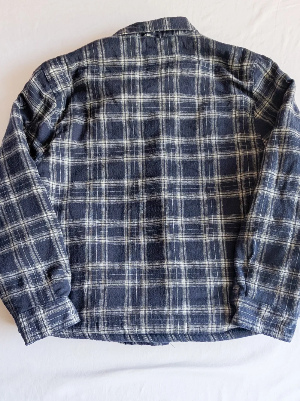 Jachs Jacket Mens XL Blue And Wh Plaid Sherpa Lined Wool Blend Flannel  Shacket